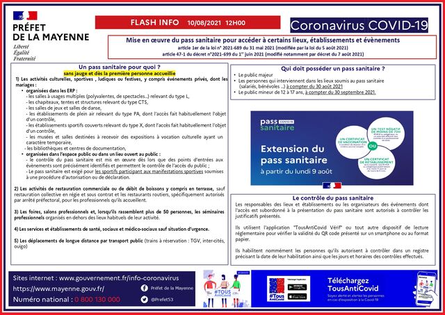 2021 08 10 Flash info pass sanitaire page 0001